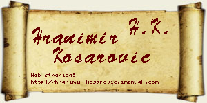 Hranimir Košarović vizit kartica